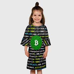 Платье клеш для девочки Bitcoin сатоши, цвет: 3D-принт — фото 2