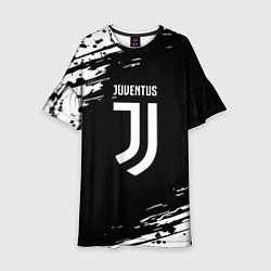 Платье клеш для девочки Juventus спорт краски, цвет: 3D-принт