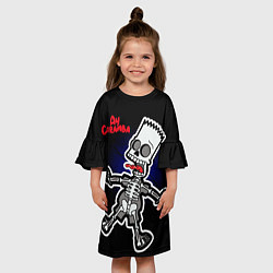 Платье клеш для девочки Барт Симпсон под электричеством, цвет: 3D-принт — фото 2