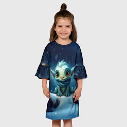 Платье клеш для девочки Великолепный звездоцап дракон, цвет: 3D-принт — фото 2