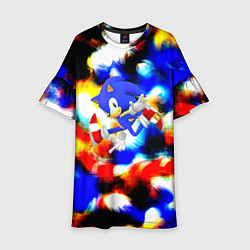 Платье клеш для девочки Sonic colors, цвет: 3D-принт