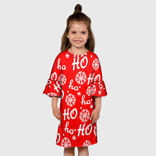 Детское платье Падающие снежинки / 3D-принт – фото 3