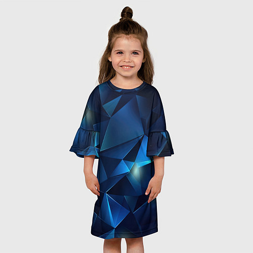Детское платье Синяя геометрическая абстракция / 3D-принт – фото 3