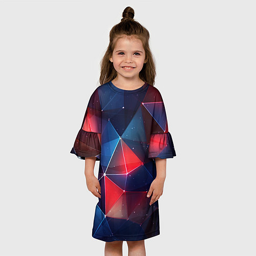 Детское платье Синяя геометрическая абстракция / 3D-принт – фото 3