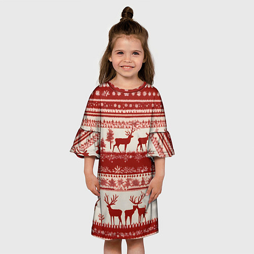 Детское платье Красные олени / 3D-принт – фото 3