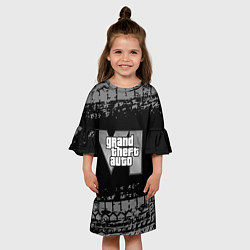 Платье клеш для девочки GTA 6 следы шин, цвет: 3D-принт — фото 2