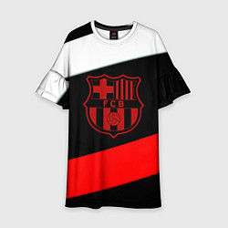 Платье клеш для девочки Barcelona stripes sport, цвет: 3D-принт