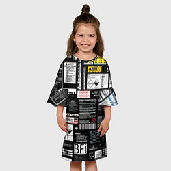 Платье клеш для девочки Инженерные шильдики, цвет: 3D-принт — фото 2