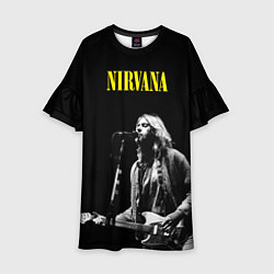 Платье клеш для девочки Группа Nirvana Курт Кобейн, цвет: 3D-принт