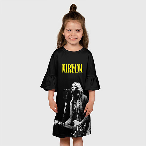 Детское платье Группа Nirvana Курт Кобейн / 3D-принт – фото 3