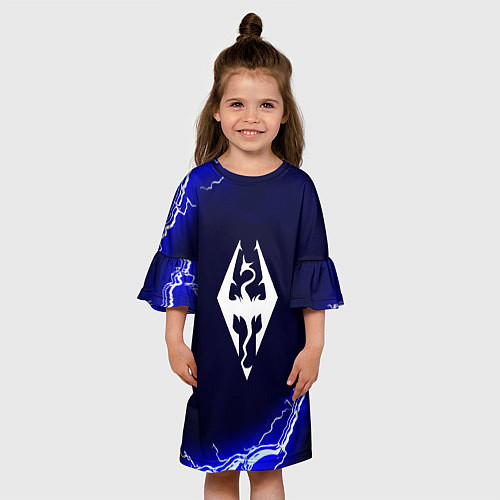 Детское платье Скайрим лого молнии шторм / 3D-принт – фото 3