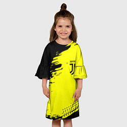 Платье клеш для девочки Juventus спортивные краски, цвет: 3D-принт — фото 2
