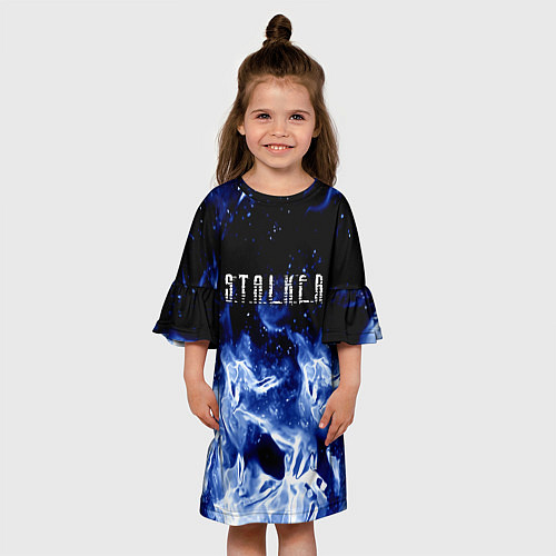 Детское платье Stalker огненный синий стиль / 3D-принт – фото 3