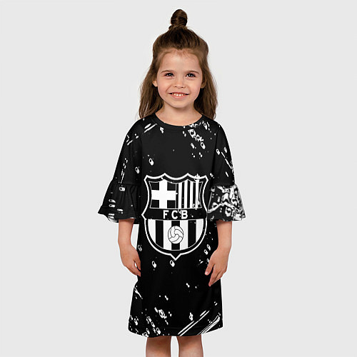 Детское платье Barcelona белые краски спорт / 3D-принт – фото 3