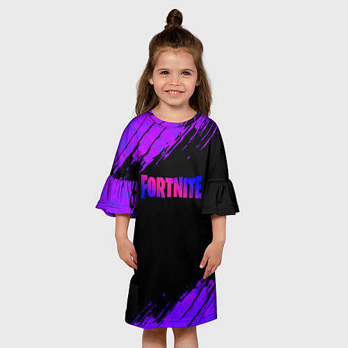 Детское платье Fortnite epic games neon / 3D-принт – фото 3