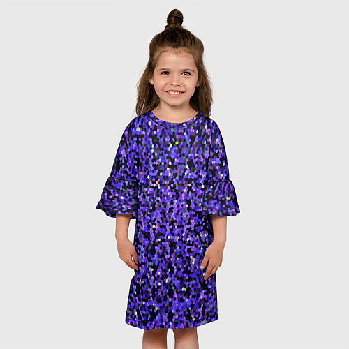 Детское платье Фиолетовая мозаика / 3D-принт – фото 3
