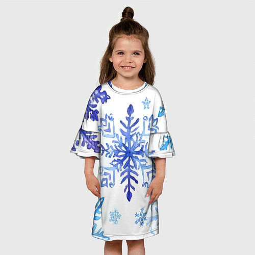 Детское платье Снежинки падают / 3D-принт – фото 3