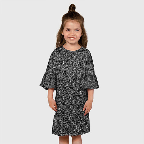 Детское платье Ажурный чёрно-белый / 3D-принт – фото 3