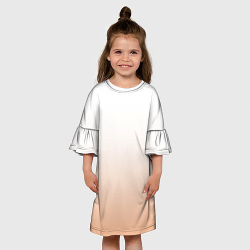 Детское платье Персиково-белый градиент / 3D-принт – фото 3