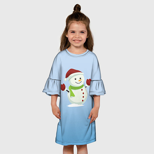 Детское платье Снеговик новогодний / 3D-принт – фото 3