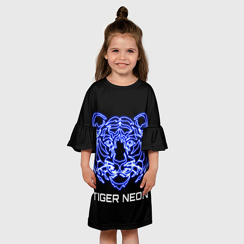 Детское платье Tiger neon art / 3D-принт – фото 3
