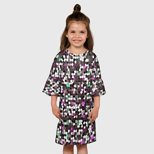 Детское платье Мозаика бордо / 3D-принт – фото 3