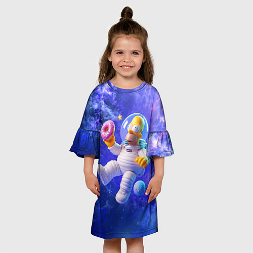 Детское платье Homer Simpson is a brave astronaut / 3D-принт – фото 3