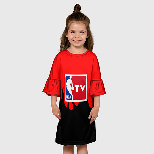Детское платье NBA sport flame / 3D-принт – фото 3