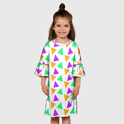 Детское платье Яркие треугольники / 3D-принт – фото 3