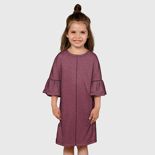 Детское платье Роскошный розовый в полоску / 3D-принт – фото 3