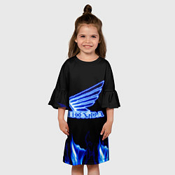 Платье клеш для девочки Honda neon, цвет: 3D-принт — фото 2