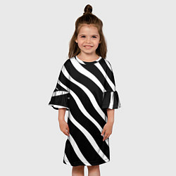 Платье клеш для девочки Зебра полосы, цвет: 3D-принт — фото 2