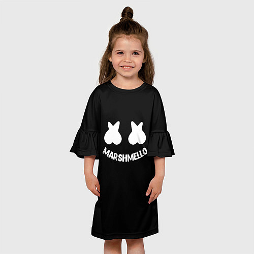 Детское платье Маршмеллоу белое лого / 3D-принт – фото 3