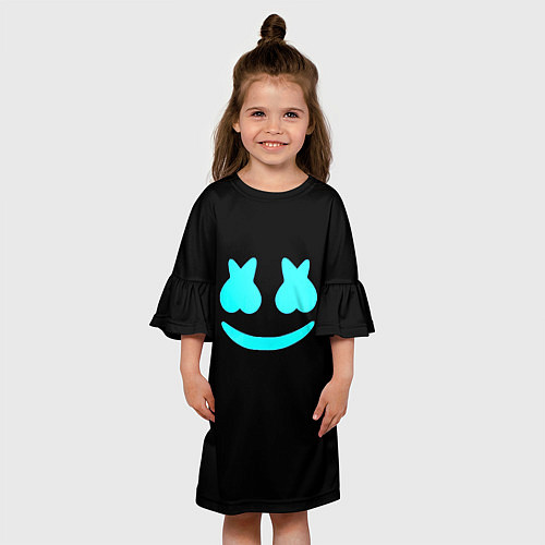 Детское платье Маршмеллоу голубое лого / 3D-принт – фото 3