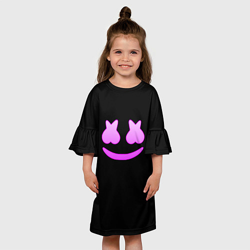 Детское платье Маршмеллоу розовый градиент лого / 3D-принт – фото 3