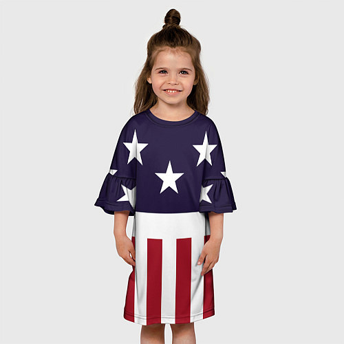 Детское платье Флаг Америки / 3D-принт – фото 3
