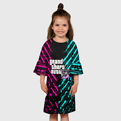 Платье клеш для девочки GTA6 vice city game, цвет: 3D-принт — фото 2