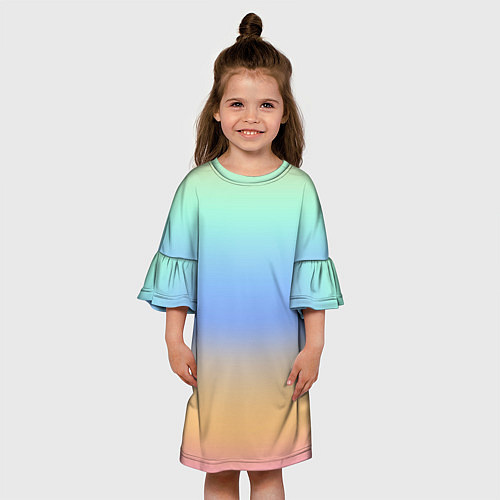 Детское платье Голографический цветной градиент / 3D-принт – фото 3