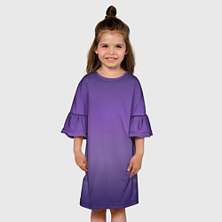 Платье клеш для девочки Спелой сливы градиент, цвет: 3D-принт — фото 2