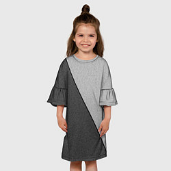 Платье клеш для девочки Мозаика мелкая чёрно-белая, цвет: 3D-принт — фото 2