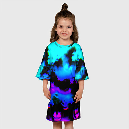 Детское платье Marshmello neon space / 3D-принт – фото 3