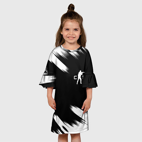 Детское платье Кс абстрактные краски текстура / 3D-принт – фото 3