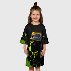 Платье клеш для девочки Мерседес AMG тёмный, цвет: 3D-принт — фото 2