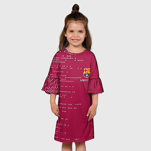 Детское платье Футбольный клуб Барселона - бордовый / 3D-принт – фото 3