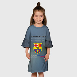 Платье клеш для девочки Футбольный клуб барселона, логотип, цвет: 3D-принт — фото 2