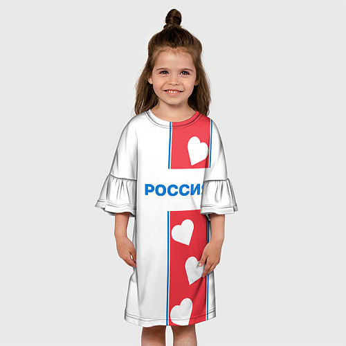 Детское платье Россия с сердечками / 3D-принт – фото 3