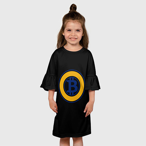 Детское платье Биткоин лого криптовалюта / 3D-принт – фото 3