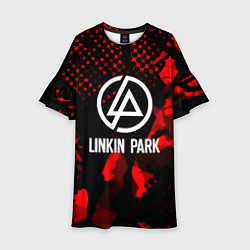 Платье клеш для девочки Linkin park краски текстуры, цвет: 3D-принт