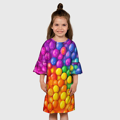Детское платье Разноцветные шарики / 3D-принт – фото 3