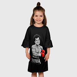 Платье клеш для девочки Rocky Balboa, цвет: 3D-принт — фото 2
